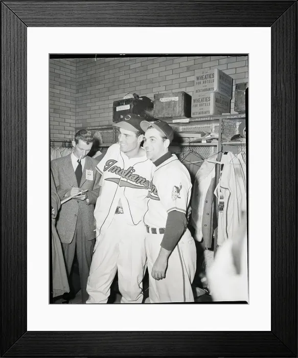 Framed Print : Lou Boudreau Congratulating Gene Bearden Framed Print : Lou Boudreau Congratulating Gene Bearden