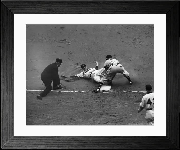 Framed Print : Umpire Calls Lou Boudreau Out In Game Framed Print : Umpire Calls Lou Boudreau Out In Game