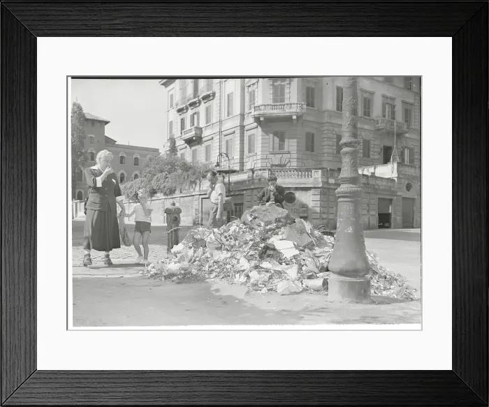 Framed Print : Garbage Pileup Due to Strike Framed Print : Garbage Pileup Due to Strike