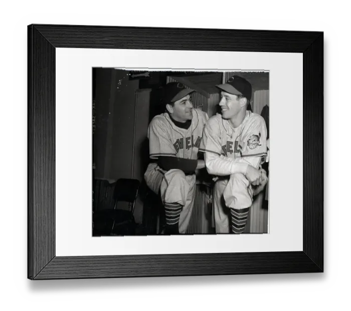 Framed Print : Lou Boudreau & Bob Feller Posing Framed Print : Lou Boudreau & Bob Feller Posing