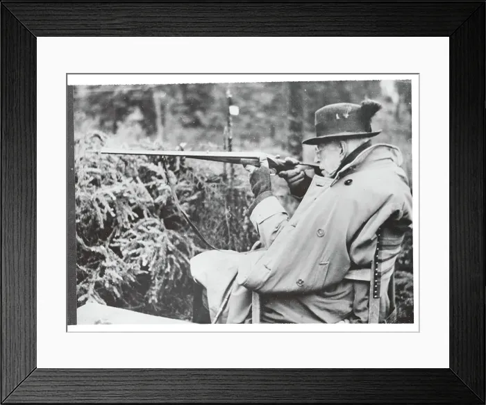 Framed Print : Sweden's King Gustaf Pointing Rifle Framed Print : Sweden's King Gustaf Pointing Rifle