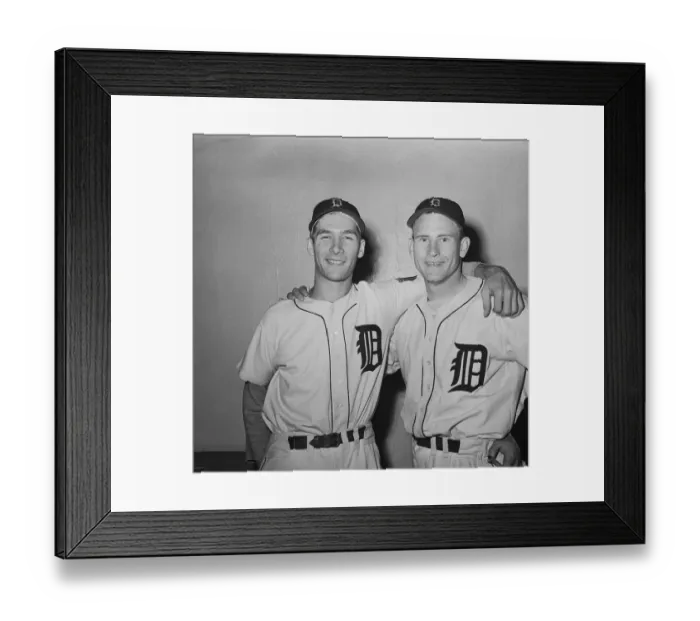 Framed Print : Dizzy Trout and Hal Newhouser Embracing Framed Print : Dizzy Trout and Hal Newhouser Embracing