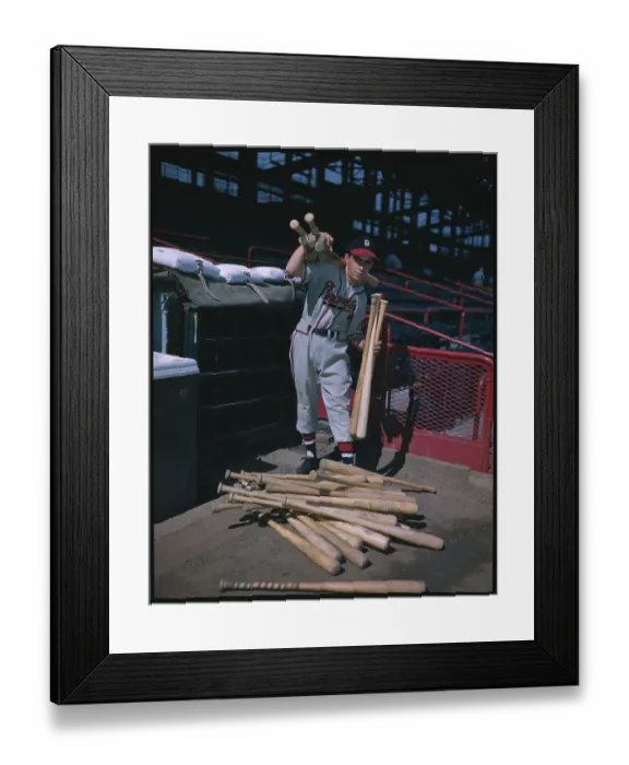 Framed Print : Charlie Di Giovanna Posing with Baseball Bats Framed Print : Charlie Di Giovanna Posing with Baseball Bats