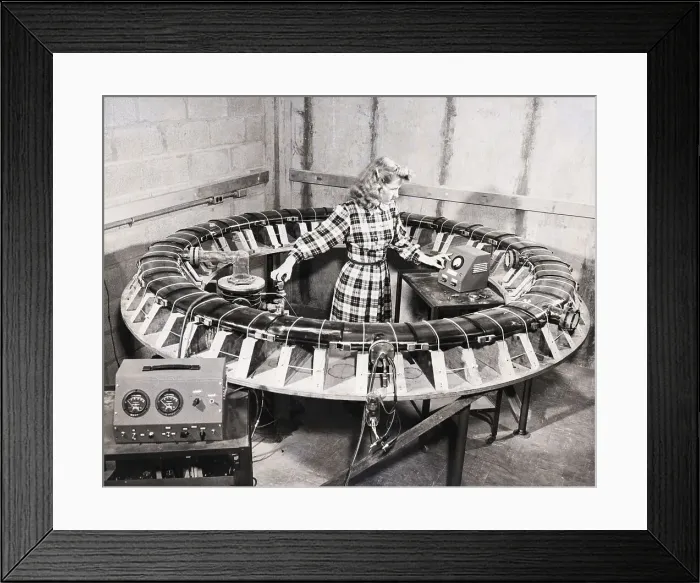 Framed Print : Physicist Working with a Synchrotron Framed Print : Physicist Working with a Synchrotron
