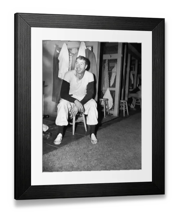 Framed Print : Joe Dimaggio Seated In Locker Room Framed Print : Joe Dimaggio Seated In Locker Room