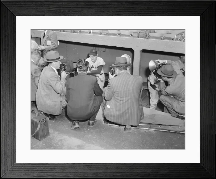 Framed Print : Ted Williams Participating in Interviews Framed Print : Ted Williams Participating in Interviews