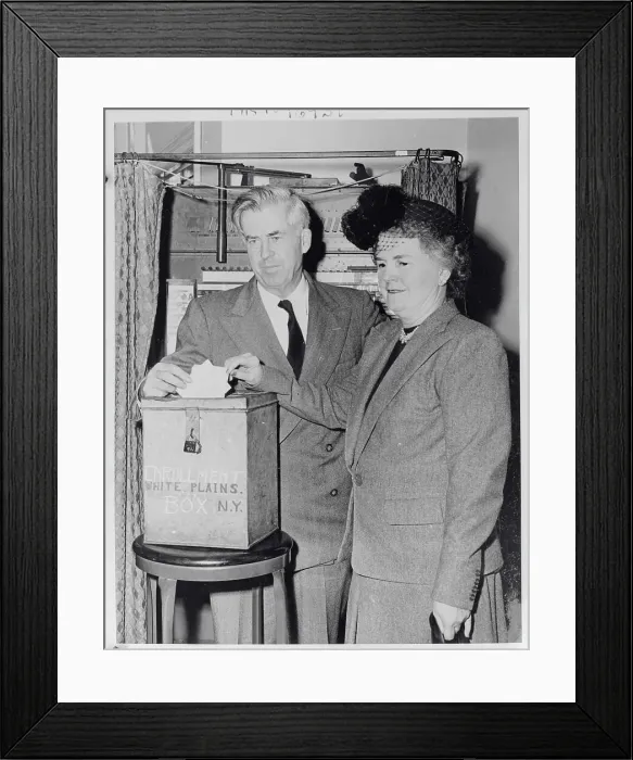 Framed Print : Mr. and Mrs. Henry Wallace Casting Ballots Framed Print : Mr. and Mrs. Henry Wallace Casting Ballots