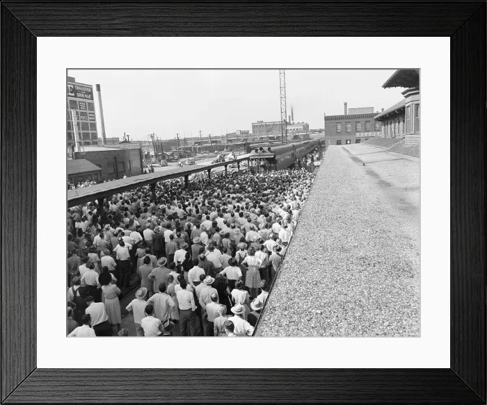 Framed Print : Harry Truman Speaking to Crowd from Campaign Train Framed Print : Harry Truman Speaking to Crowd from Campaign Train