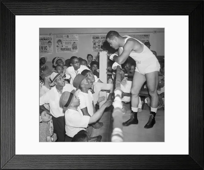 Framed Print : Joe Louis Talking to Crowd Framed Print : Joe Louis Talking to Crowd