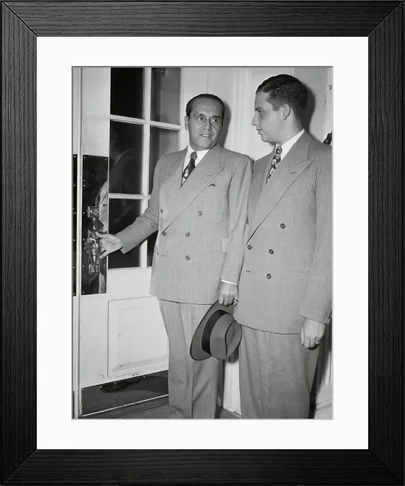 Framed Print : Generoso Pope and Son Leaving White House Framed Print : Generoso Pope and Son Leaving White House