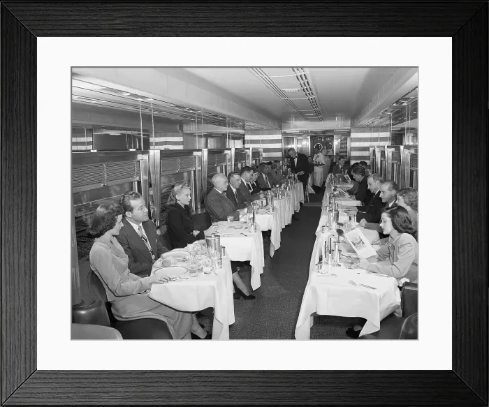 Framed Print : Dining Car in the New Train Service Framed Print : Dining Car in the New Train Service