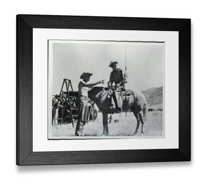 Framed Print : Cowboys Use Walkie-Talkies Framed Print : Cowboys Use Walkie-Talkies