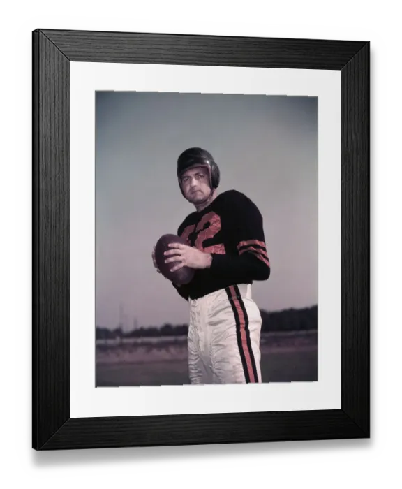Framed Print : Sid Luckman with Football in Hand Framed Print : Sid Luckman with Football in Hand