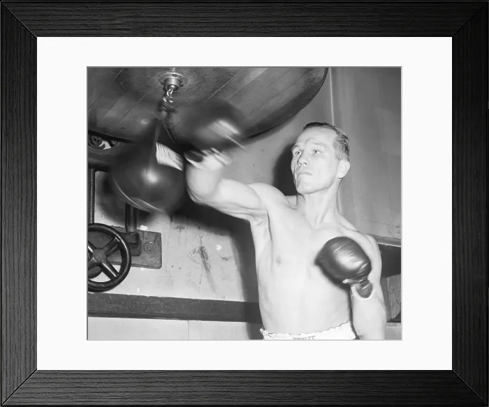 Framed Print : Tony Zale Punching Small Bag At Gym Framed Print : Tony Zale Punching Small Bag At Gym