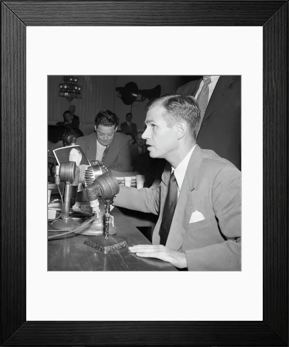 Framed Print : Alger Hiss Looking at Photos of Whittaker Chambers Framed Print : Alger Hiss Looking at Photos of Whittaker Chambers