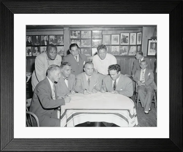 Framed Print : Boxers and Officials in Conference Framed Print : Boxers and Officials in Conference