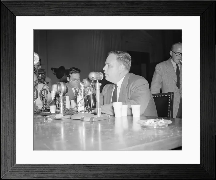 Framed Print : Whittaker Chambers Speaking into Microphone Framed Print : Whittaker Chambers Speaking into Microphone