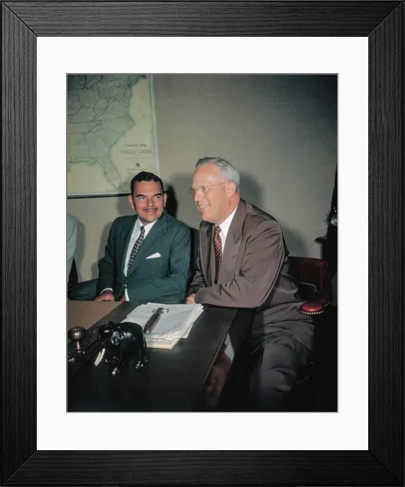 Framed Print : Portrait of Thomas Dewey with Earl Warren