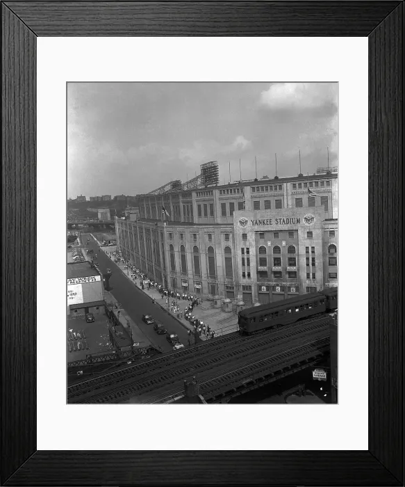 Framed Print : Line Waiting to Pass Babe Ruth's Remains at Yankee Stadium Framed Print : Line Waiting to Pass Babe Ruth's Remains at Yankee Stadium