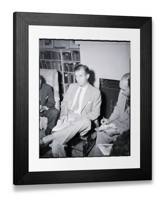 Framed Print : Alger Hiss Talking to Reporters Framed Print : Alger Hiss Talking to Reporters