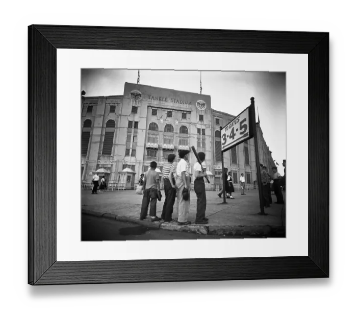 Framed Print : Boys Staring at Yankee Stadium Framed Print : Boys Staring at Yankee Stadium