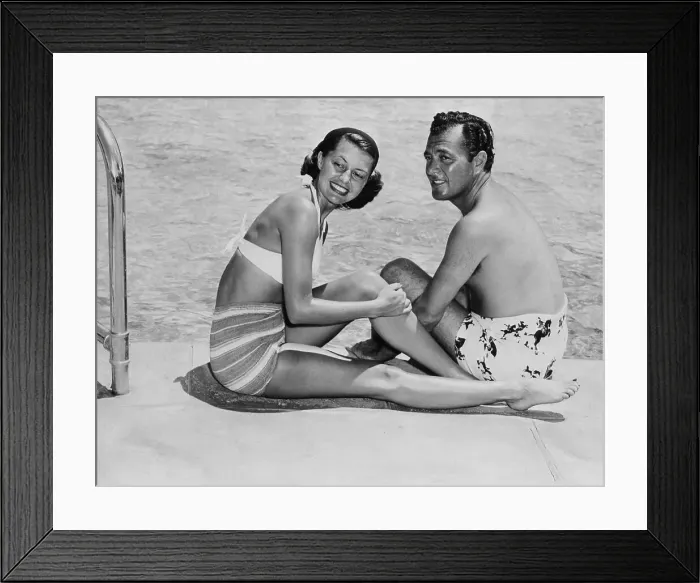 Framed Print : Tony Martin And Cyd Charisse At Pool Framed Print : Tony Martin And Cyd Charisse At Pool