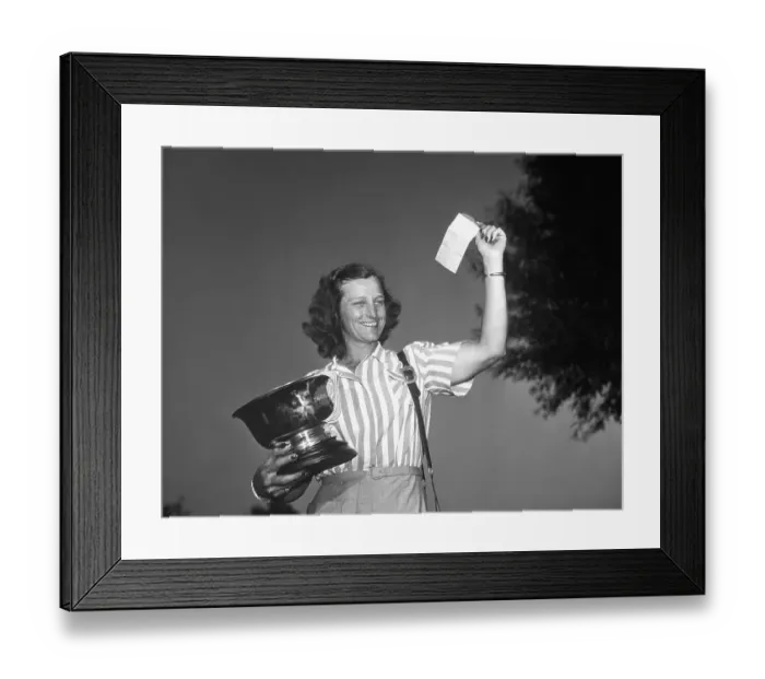 Framed Print : Babe Didrikson Waving Prize Check Framed Print : Babe Didrikson Waving Prize Check