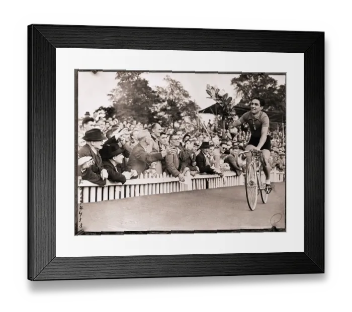 Framed Print : Cyclist Circling Olympic Track Framed Print : Cyclist Circling Olympic Track
