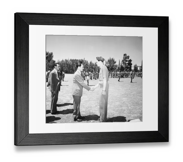 Framed Print : Menachim Begin Shaking Hands with a Member of the Irgun Zvai Leumi Framed Print : Menachim Begin Shaking Hands with a Member of the Irgun Zvai Leumi