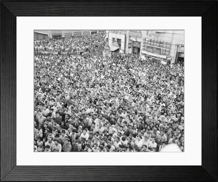 Framed Print : Crowd Gathering to Hear Irgun Zvai Leumi Framed Print : Crowd Gathering to Hear Irgun Zvai Leumi