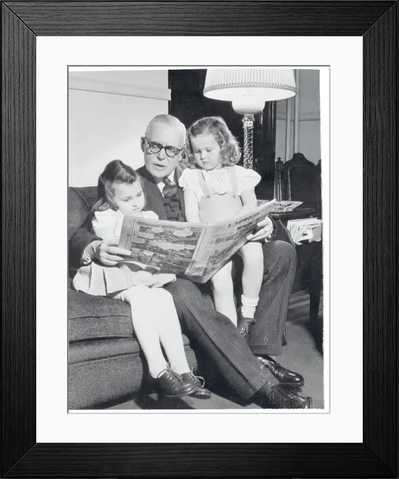 Framed Print : Louis St. Laurent Reading to His Grandchildren Framed Print : Louis St. Laurent Reading to His Grandchildren