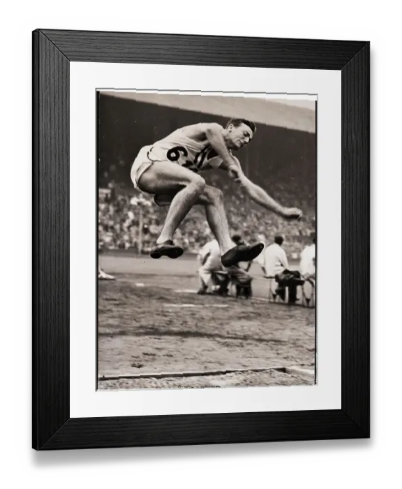 Framed Print : Mathias During His Broad Jump Event Framed Print : Mathias During His Broad Jump Event