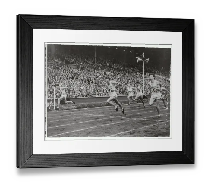 Framed Print : Runners Crossing Finishing Line at Olympics Framed Print : Runners Crossing Finishing Line at Olympics