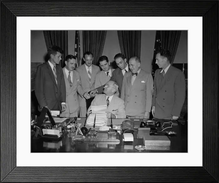 Framed Print : President Truman with Veterans Groups Framed Print : President Truman with Veterans Groups