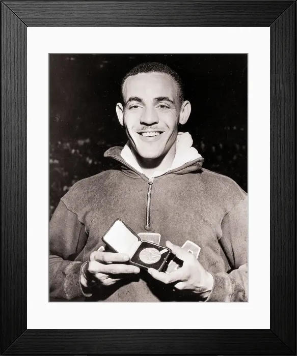 Framed Print : American Gold Medal Winner with Medal Framed Print : American Gold Medal Winner with Medal
