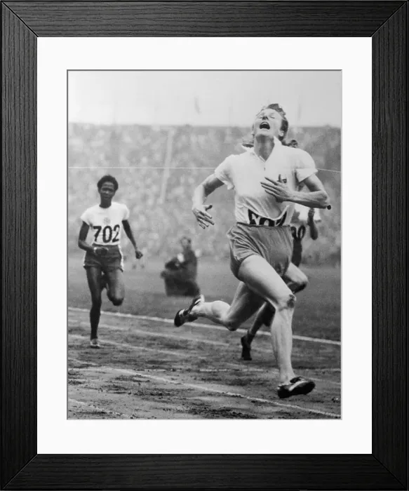 Framed Print : Fanny Blankers-Koen Winning 100-Meter Race Framed Print : Fanny Blankers-Koen Winning 100-Meter Race