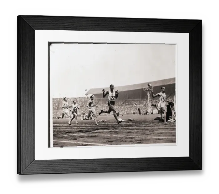 Framed Print : Runners Cross Finish Line at Olympics Framed Print : Runners Cross Finish Line at Olympics