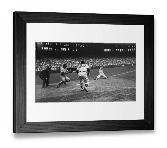 Framed Print : Lou Boudreau in Compelling Baseball Action Framed Print : Lou Boudreau in Compelling Baseball Action