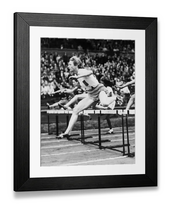 Framed Print : Fanny Blankers-Koen Running Hurdles