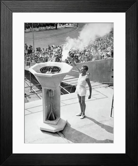 Framed Print : Runner Lighting Permanent Torch Framed Print : Runner Lighting Permanent Torch