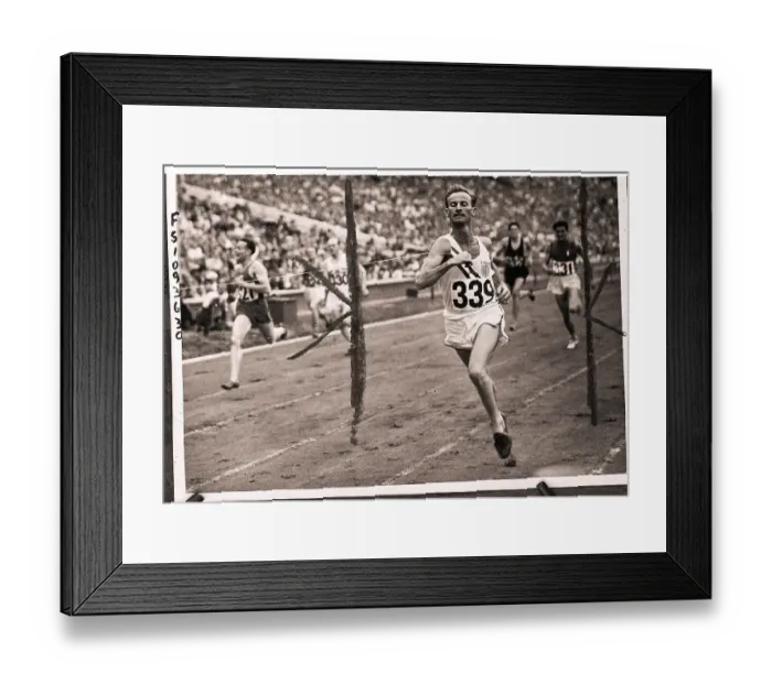Framed Print : Hurdler Roy Cochran Crossing Finish Line in Olympics Framed Print : Hurdler Roy Cochran Crossing Finish Line in Olympics
