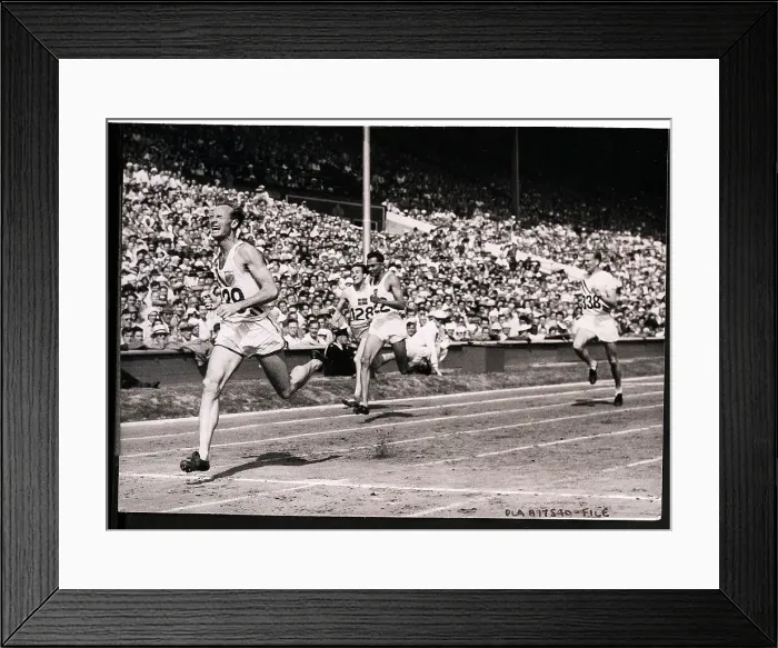 Framed Print : Olympic Runners Finishing Hurdles Race Framed Print : Olympic Runners Finishing Hurdles Race