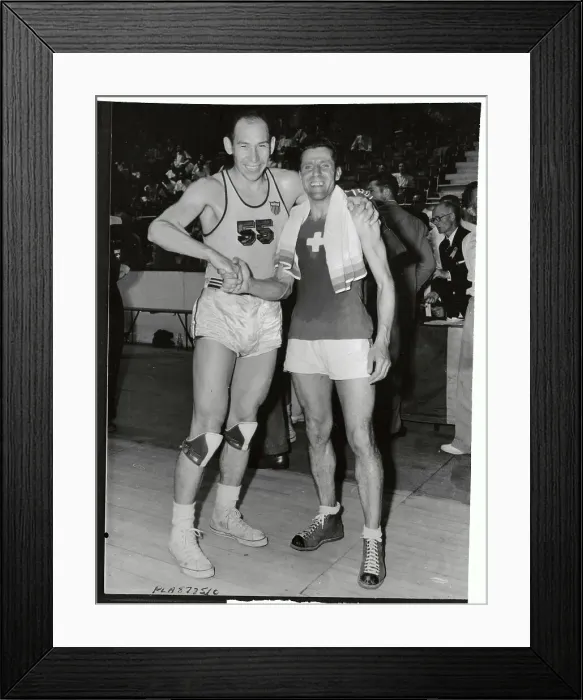 Framed Print : Captains of Olympic Basketball Teams Shaking Hands Framed Print : Captains of Olympic Basketball Teams Shaking Hands