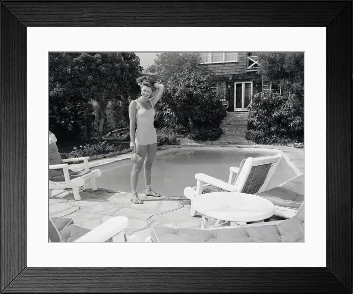 Framed Print : Actress Esther Williams at Her Swimming Pool