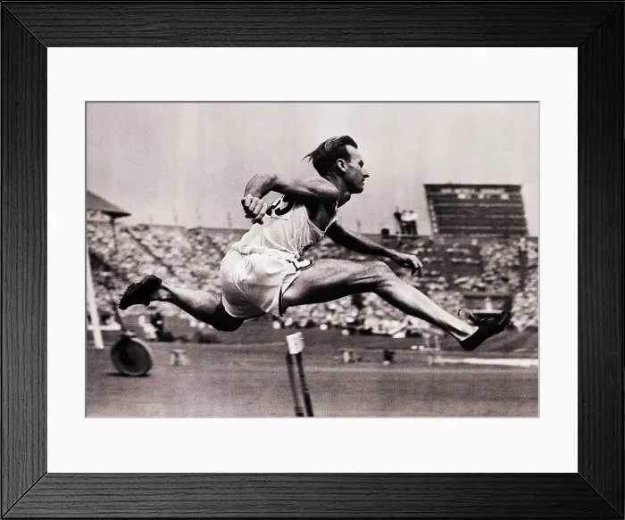Framed Print : Roy Cochran Going Over Hurdle Framed Print : Roy Cochran Going Over Hurdle