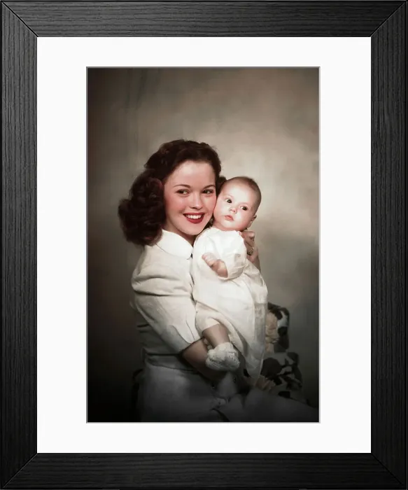 Framed Print : Shirley Temple Holding her Baby Framed Print : Shirley Temple Holding her Baby