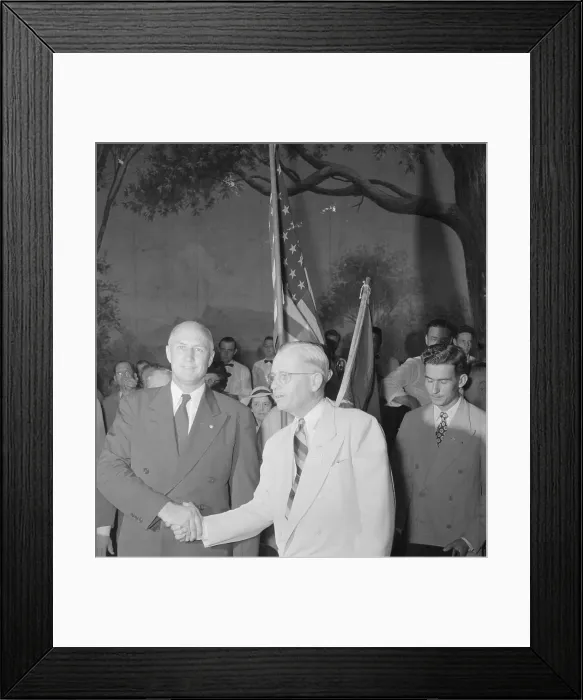 Framed Print : J Strom Thurmond and Fielding Wright Shaking Hands