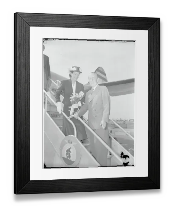 Framed Print : Count Bernadotte and Wife at Airplane Framed Print : Count Bernadotte and Wife at Airplane