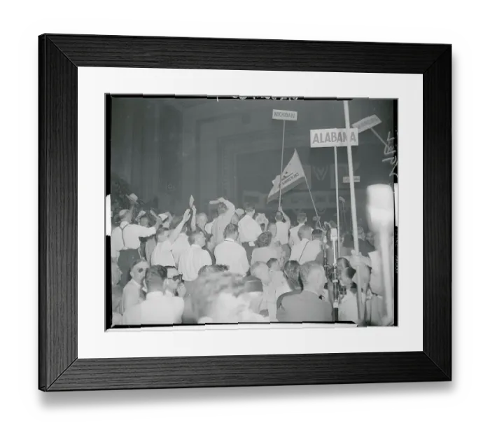 Framed Print : Delegates of Democratic National Convention Cheering Framed Print : Delegates of Democratic National Convention Cheering
