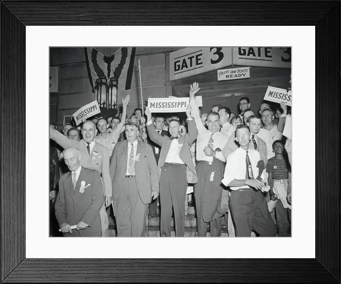 Framed Print : Mississippi Delegates Holding Up Their Sign Framed Print : Mississippi Delegates Holding Up Their Sign